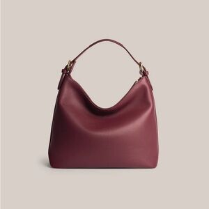 Harper Burgundy Leather Shoulder + Crossbody Bag